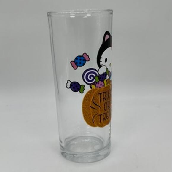 Hello Kitty Halloween Drinking Glasses Glassware Set of 4 Pumpkin Spider Cat New - Picture 9 of 13